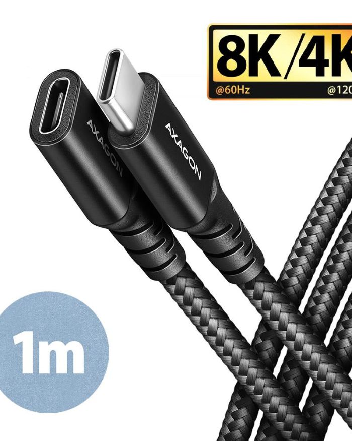 CABLE USB-C EXTENSION 1M/BLACK BUCM32-CF10AB AXAGON