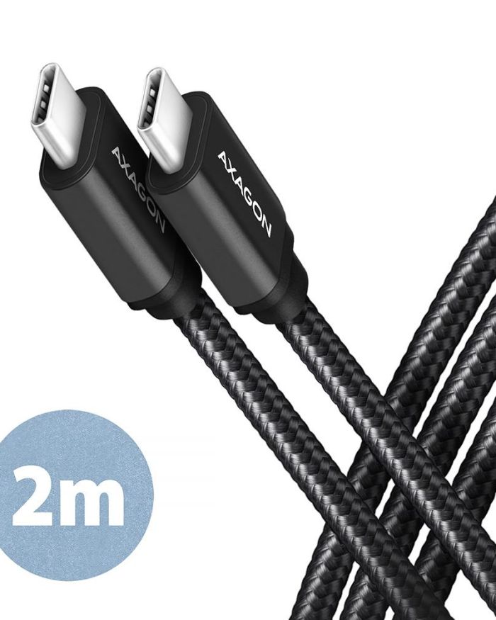 CABLE USB-C TO USB-C 2M 60W/BLACK BUCM3-CM20AB AXAGON