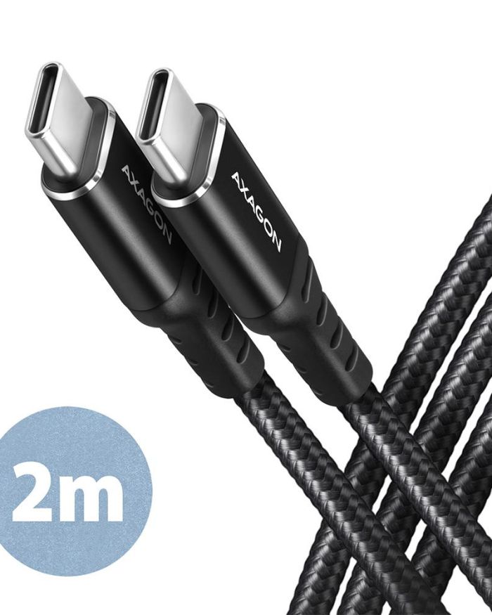 CABLE USB-C TO USB-C 2M 60W/HQ BLACK BUCM-CM20AB AXAGON