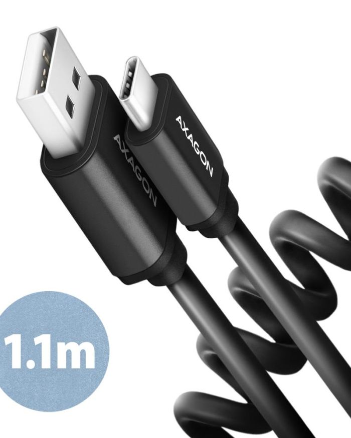 CABLE USB-C TO USB2.0 1.1M/TWISTER BLK BUCM-AM20TB AXAGON