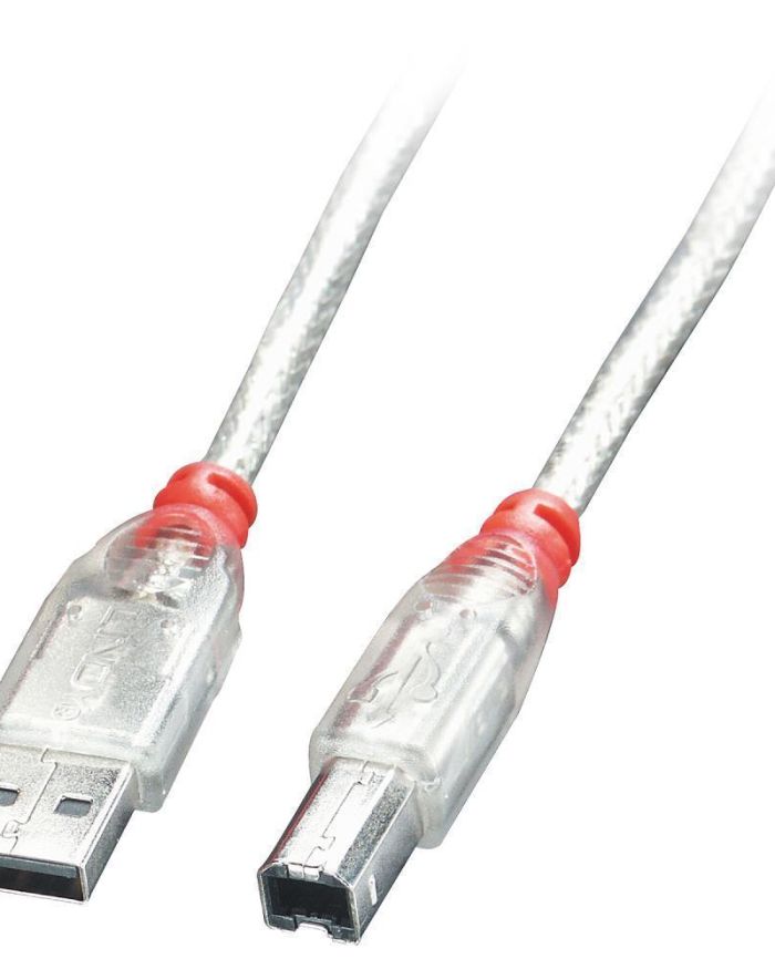 CABLE USB2 A-B 3M/TRANSPARENT 41754 LINDY