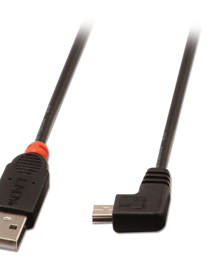 CABLE USB2 A TO MINI-B 0.5M/90 DEGREE 31970 LINDY