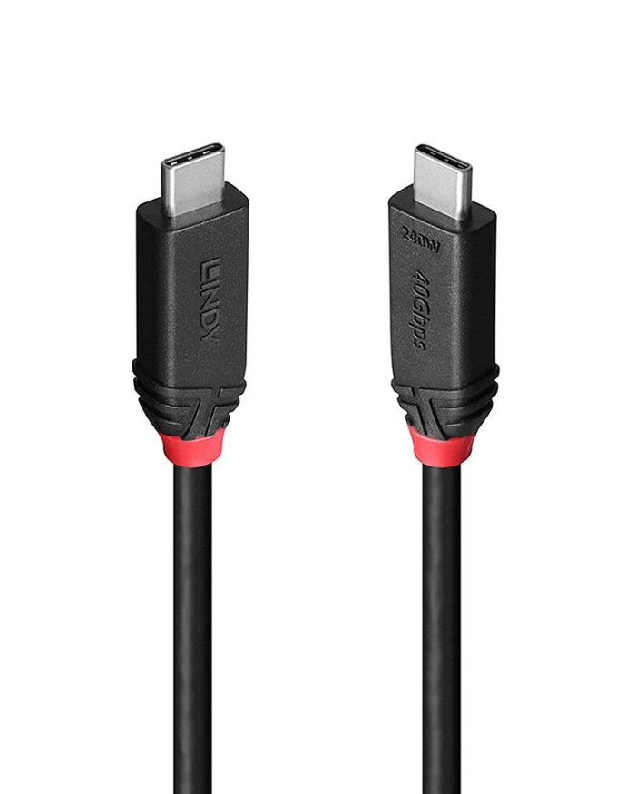 CABLE USB4 240W TYPE C 0.5M/BLACK LINE 37000 LINDY