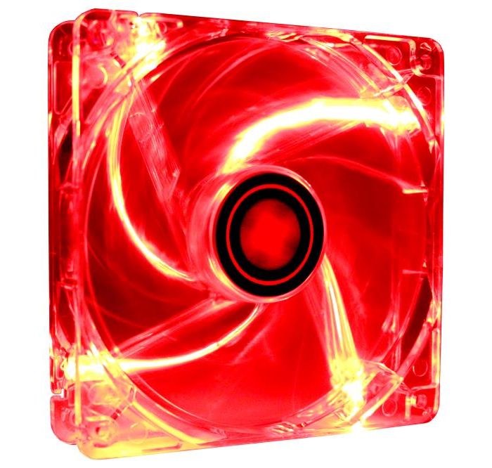 CASE FAN 120MM TRANSP 3PIN+4P/RED 12V XF046 XILENCE
