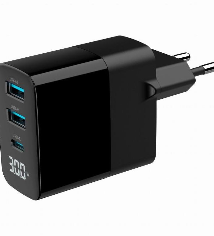 CHARGER USB 30W 3PORT/TA-UC-PDQC30LCD-BK-02 GEMBIRD