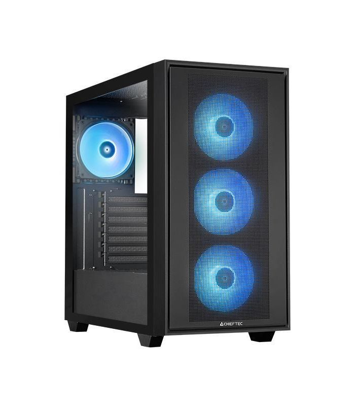 Case|CHIEFTEC|HUNTER 3|MidiTower|Case product features Transparent panel|Not included|ATX|EATX|MicroATX|MiniITX|Colour Black|GS-03B-OP