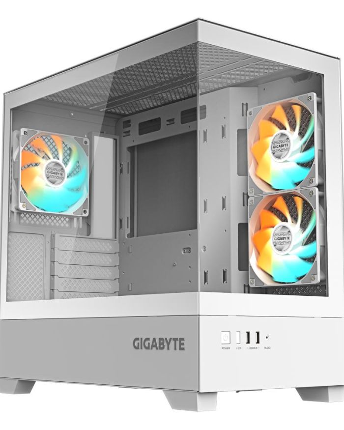 Case|GIGABYTE|GB-C201PI|MidiTower|Case product features Rackmountable/Accessory/Transparent panel|Not included|MicroATX|MiniITX|Colour White|GB-C201PI