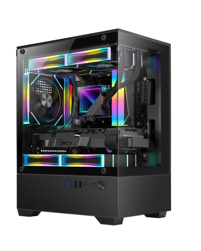 Case|GOLDEN TIGER|Raider SL-2|MiniTower|Case product features Transparent panel|Not included|Colour Black|RAIDERSL-2