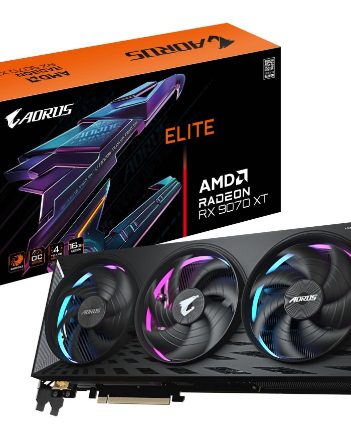 Graphics Card|GIGABYTE|AMD Radeon RX 9070 XT|16 GB|GDDR6|256 bit|PCIE 5.0 16x|Triple slot Heatpipe|2xHDMI|2xDisplayPort|R9070XTAORUSE-16GD1.0