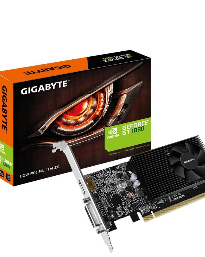 Graphics Card|GIGABYTE|NVIDIA GeForce GT 1030|2 GB|GDDR4|64 bit|PCIE 3.0 16x|Memory 2100 MHz|GPU 1177 MHz|Single Slot Fansink|1xDVI-D|1xHDMI|GV-N1030D4-2GL