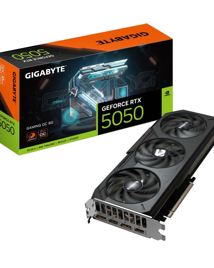 Graphics Card|GIGABYTE|NVIDIA GeForce RTX 5050|8 GB|GDDR6|128 bit|PCIE 5.0 16x|GPU 2632 MHz|Triple slot Fansink|GV-N5050GAMINGOC-8GD1.0