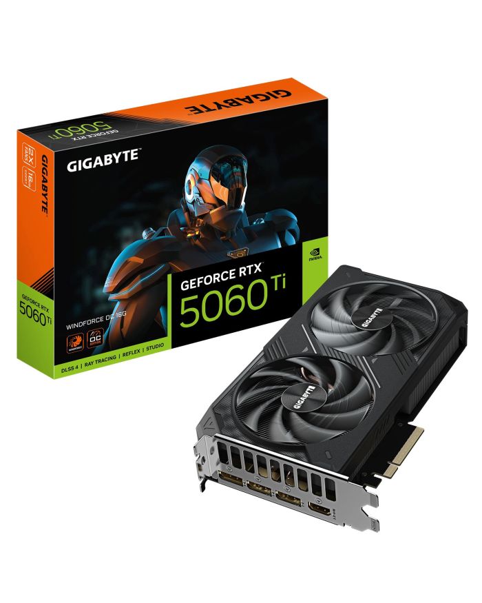 Graphics Card|GIGABYTE|NVIDIA GeForce RTX 5060 Ti|16 GB|GDDR7|128 bit|PCIE 5.0 8x|GPU 2587 MHz|Dual Slot Fansink|GV-N506TWF2OC-16GD1.0