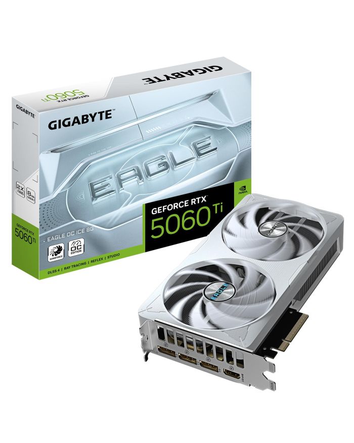 Graphics Card|GIGABYTE|NVIDIA GeForce RTX 5060 Ti|8 GB|GDDR7|128 bit|PCIE 5.0 16x|GPU 2617 MHz|Dual Slot Fansink|1xHDMI|3xDisplayPort|GV-N506TEAGLEOCICE-8GD
