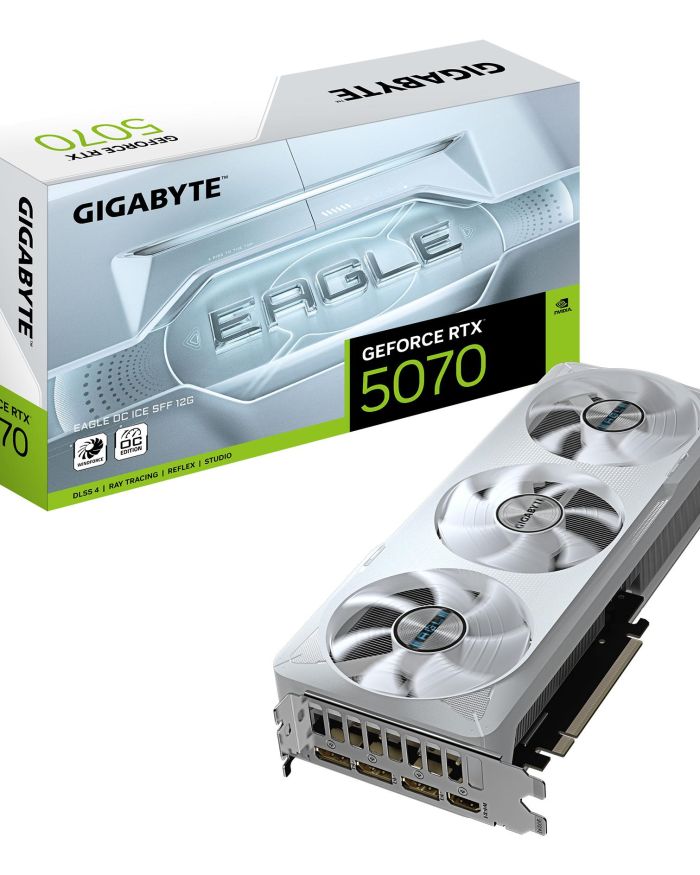 Graphics Card|GIGABYTE|NVIDIA GeForce RTX 5070|12 GB|GDDR7|192 bit|PCIE 5.0 16x|GPU 2587 MHz|Triple slot Fansink|1xHDMI|3xDisplayPort|GV-N5070EAGLEOCICE-12GD