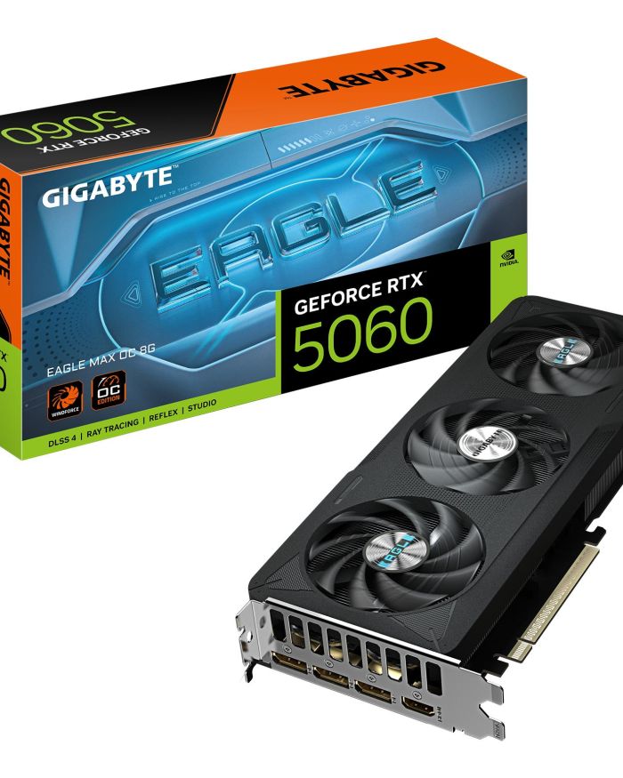 Graphics Card|GIGABYTE|NVIDIA|GeForce RTX 5060|2550 MHz|8 GB|GDDR7|128 bit|PCI Express 5.0|Active|GV-N5060EAGLEMAXOC-8GD