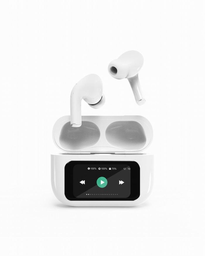 HEADSET BLUETOOTH/WHITE TWS-LCD-ANC-01-W GEMBIRD