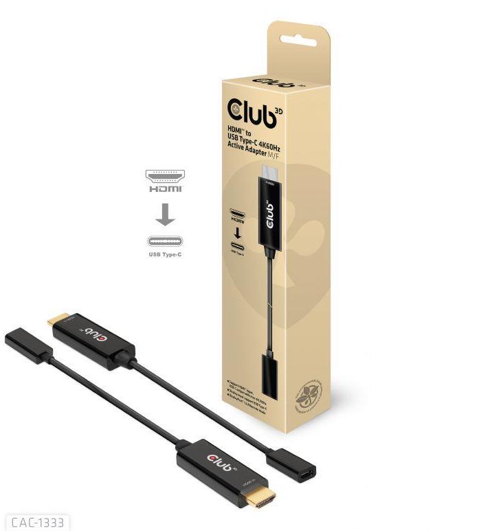 I/O ADAPTER HDMI TO USB-C/ACTIVE M/F CAC-1333 CLUB3D