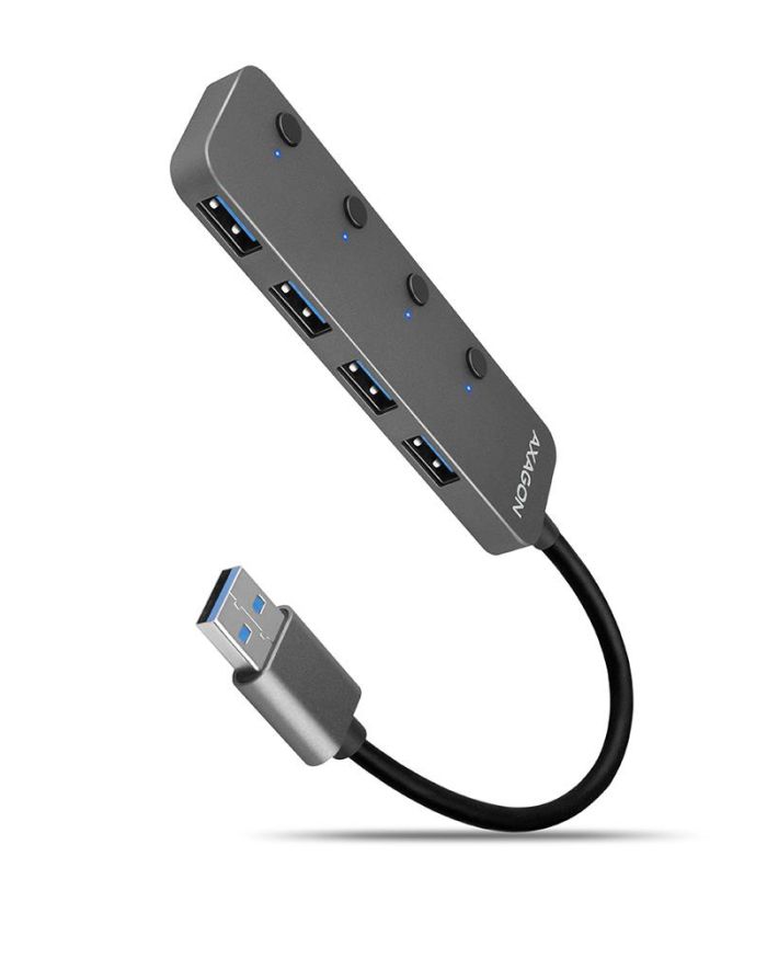 I/O USB HUB SWITCH 4PORT/0.2M HUE-MSA AXAGON