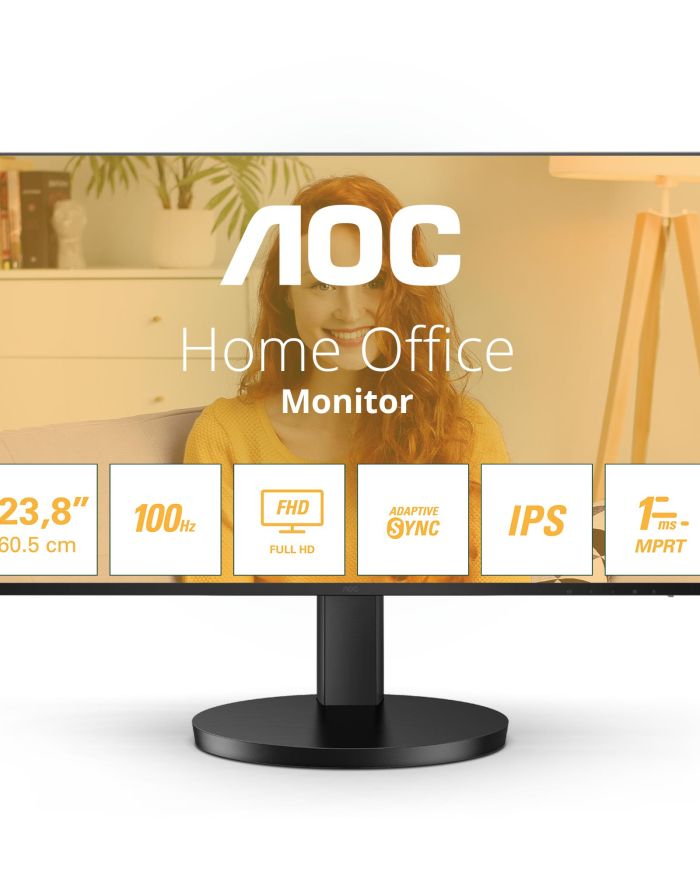 LCD Monitor|AOC|24B3HA2|24″|Panel IPS|1920×1080|16:9|100 Hz|Matte|4 ms|Speakers|Colour Black|24B3HA2