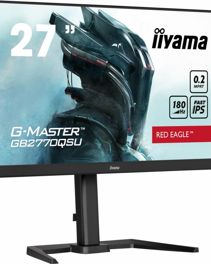 LCD Monitor|IIYAMA|27″|Gaming|Panel IPS|2560×1440|16:9|180Hz|Matte|0.2 ms|Speakers|Swivel|Pivot|Height adjustable|Tilt|Colour Black|GB2770QSU-B6