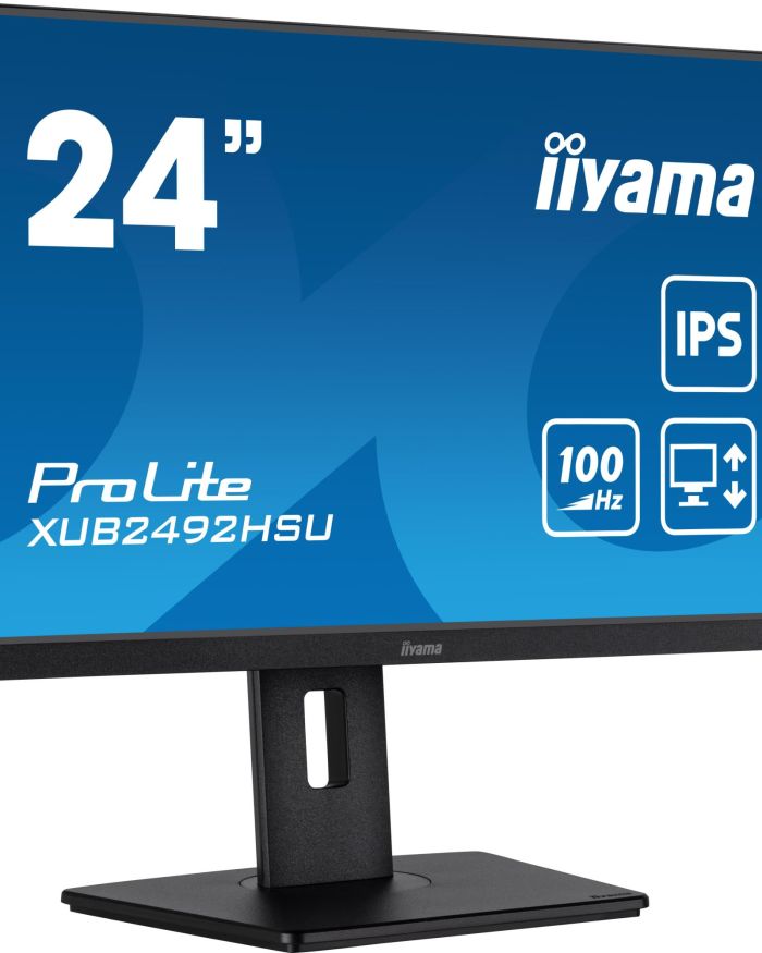 LCD Monitor|IIYAMA|XUB2492HSU-B6|24″|Panel IPS|1920×1080|16:9|Matte|0.4 ms|Speakers|Swivel|Pivot|Height adjustable|Tilt|Colour Black|XUB2492HSU-B6