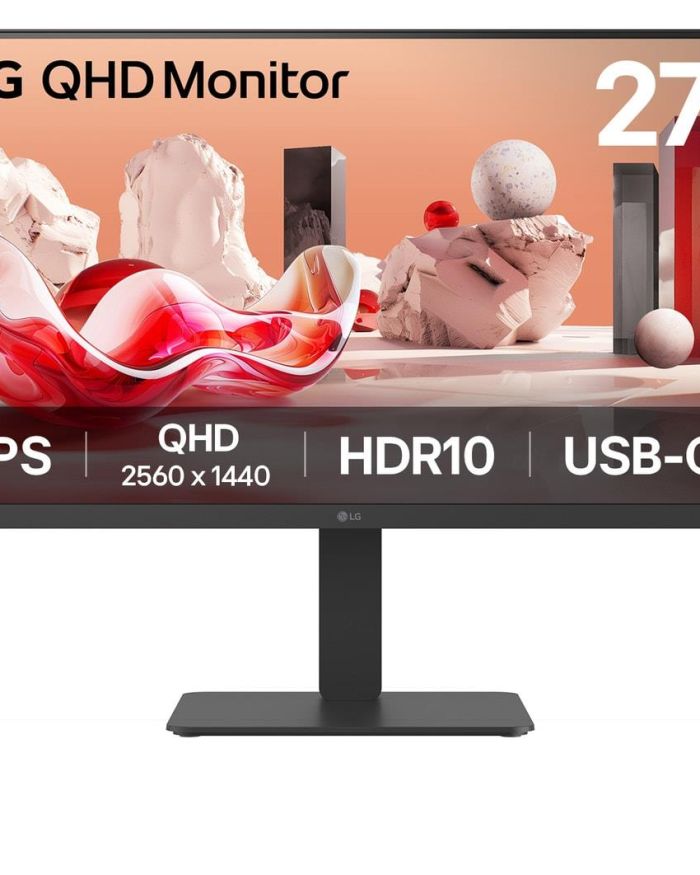 LCD Monitor|LG|27BA65QB-B|27″|Panel IPS|2560×1440|16:9|100Hz|Matte|5 ms|Speakers|Swivel|Pivot|Height adjustable|Tilt|Colour Black|27BA65QB-B