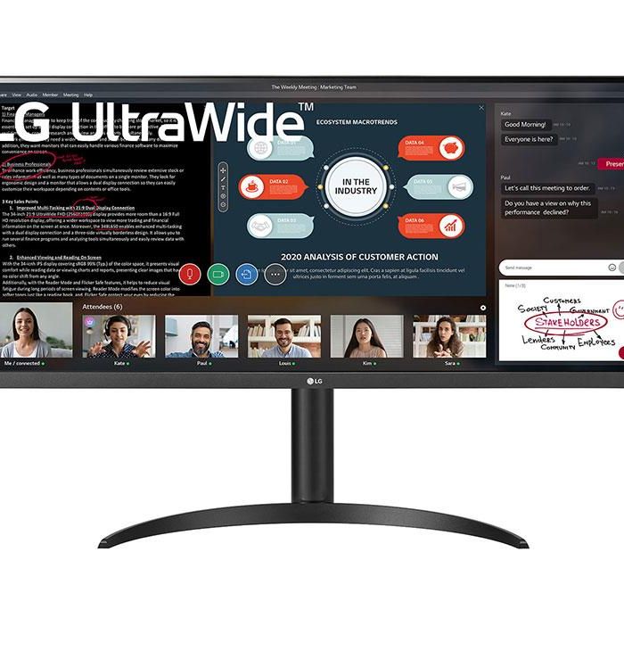 LCD Monitor|LG|34WP550-B|34″|21 : 9|Panel IPS|2560×1080|21:9|60Hz|Matte|5 ms|Height adjustable|Tilt|Colour Black|34WP550-B
