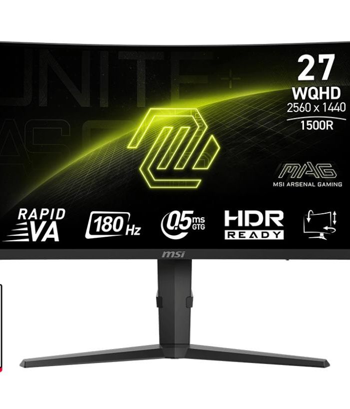 LCD Monitor|MSI|MAG 275CQPF|27″|Gaming/Curved|Panel VA|2560×1440|16:9|180 Hz|0.5 ms|MAG275CQPF