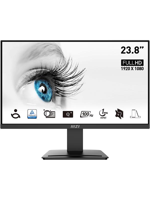 LCD Monitor|MSI|PRO MP2412|23.8″|Business|Panel VA|1920×1080|16:9|100Hz|Matte|4 ms|Tilt|Colour Black|PROMP2412
