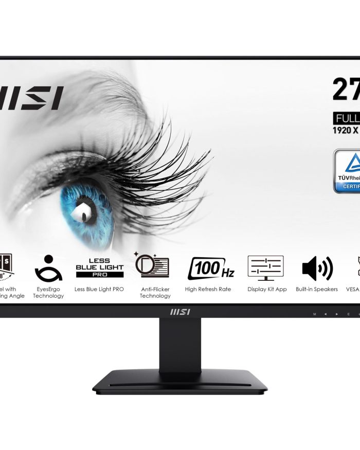 LCD Monitor|MSI|PRO MP273A|27″|Business|Panel IPS|1920×1080|16:9|100Hz|Matte|4 ms|Speakers|Tilt|Colour Black|PROMP273A