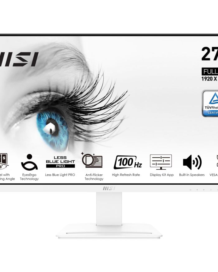 LCD Monitor|MSI|PRO MP273AW|27″|Business|Panel IPS|1920×1080|16:9|100Hz|Matte|4 ms|Speakers|Tilt|Colour White|PROMP273AW
