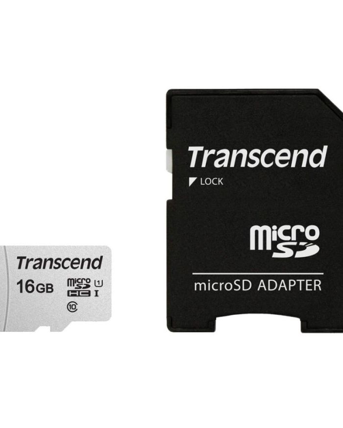 MEMORY MICRO SDHC 16GB W/ADAP/C10 TS16GUSD300S-A TRANSCEND
