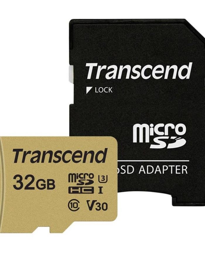 MEMORY MICRO SDHC 32GB W/ADAPT/UHS-I TS32GUSD500S TRANSCEND