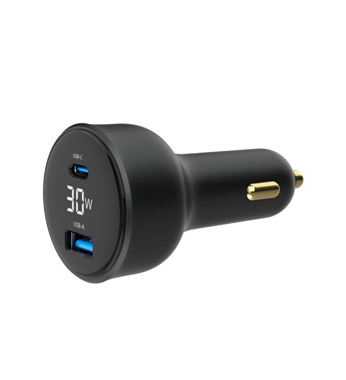 MOBILE CHARGER CAR USB 2PORT/TA-UC-AC2PD30LCD-CAR01 GEMBIRD