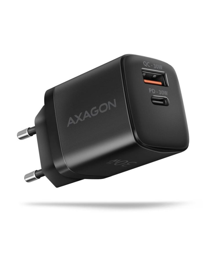 MOBILE CHARGER WALL USB 30W/2PORT BLACK ACU-PQ30 AXAGON
