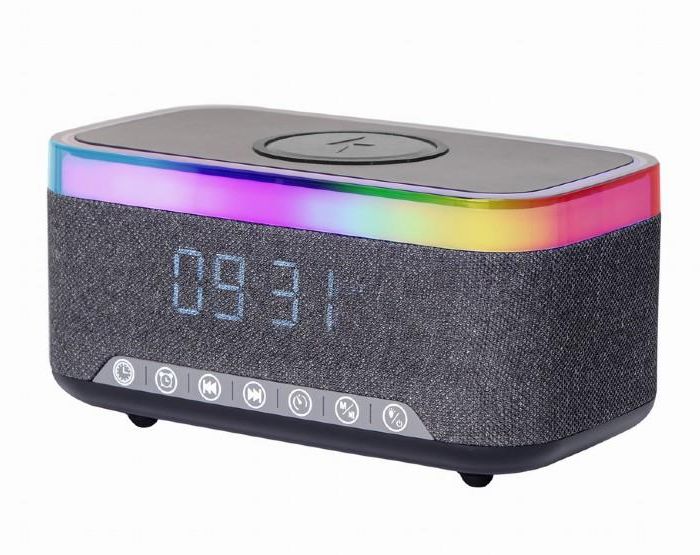 MOBILE CHARGER WRL&ALARM CLOCK/DAC-SPKBT-QC15-BK GEMBIRD