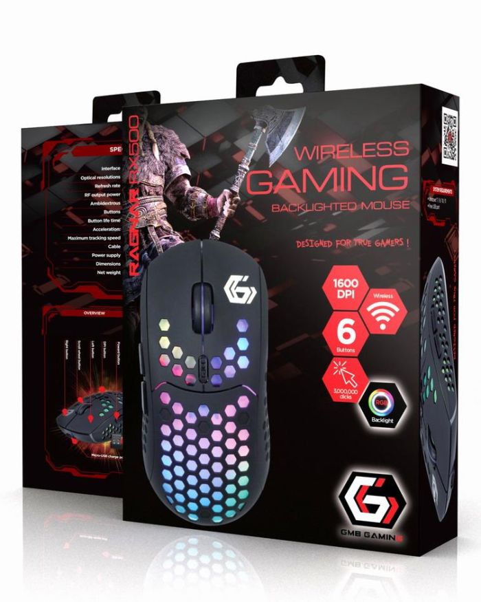 MOUSE USB OPTICAL WRL RGB/GAM MUSG-RAGNAR-WRX500 GEMBIRD