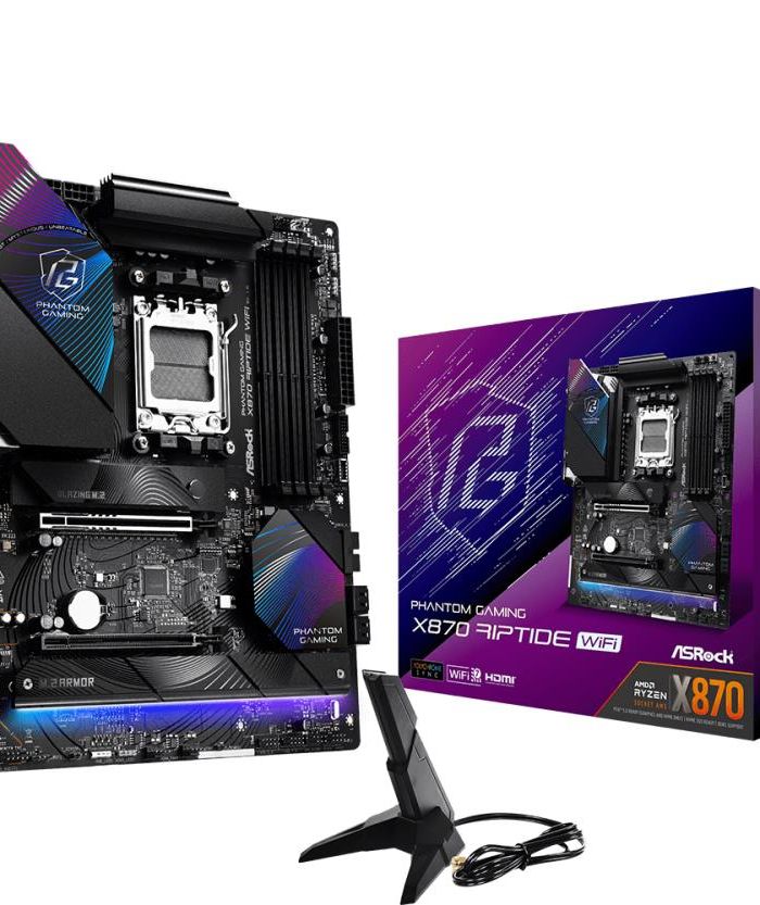 Mainboard|ASROCK|AMD X870|SAM5|ATX|Memory DDR5|Memory slots 4|1xPCI-Express 4.0 16x|1xPCI-Express 5.0 16x|4xM.2|1xHDMI|4xUSB 2.0|5xUSB 3.2|2xUSB-C|1xOptical S/PDIF|1xRJ45|2xAudio port|X870RIPTIDEWIFI