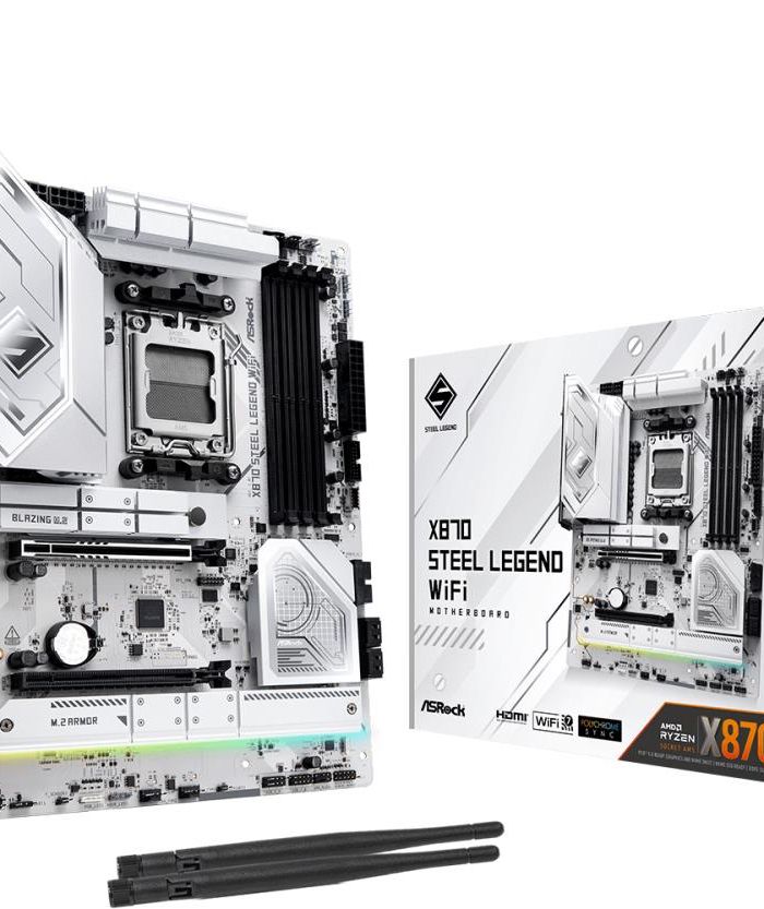 Mainboard|ASROCK|AMD X870|SAM5|ATX|Memory DDR5|Memory slots 4|1xPCI-Express 4.0 16x|1xPCI-Express 5.0 16x|4xM.2|1xHDMI|4xUSB 2.0|5xUSB 3.2|2xUSB-C|1xOptical S/PDIF|1xRJ45|2xAudio port|X870STEELLEGENDWIFI