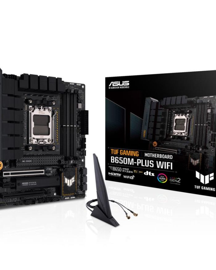 Mainboard|ASUS|AMD B650|SAM5|MicroATX|Memory DDR5|Memory slots 4|1xPCI-Express 4.0 1x|1xPCI-Express 4.0 16x|2xM.2|1xHDMI|1xDisplayPort|4xUSB 2.0|3xUSB 3.2|1xUSB-C|1xRJ45|5xAudio port|TUFGAMB650M-PLUSWIFI