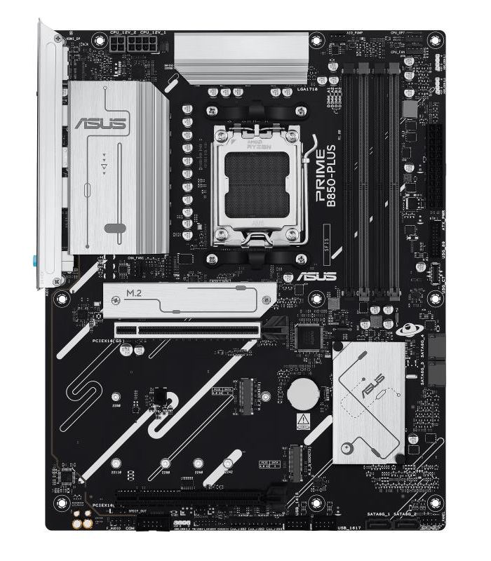Mainboard|ASUS|AMD B850|SAM5|ATX|Memory DDR5|Memory slots 4|1xPCI-Express 4.0 16x|1xPCI-Express 5.0 16x|3xM.2|1xHDMI|1xDisplayPort|2xUSB 2.0|5xUSB 3.2|1xUSB-C|1xRJ45|3xAudio port|PRIMEB850-PLUS