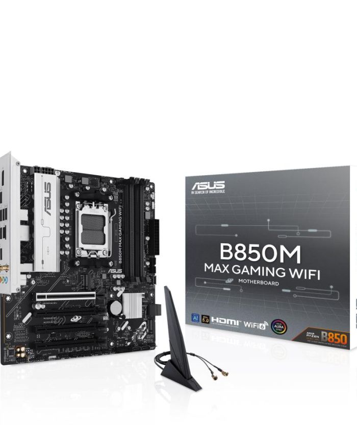 Mainboard|ASUS|AMD B850|SAM5|Micro-ATX|Memory DDR5|Memory slots 4|3xPCI-Express 4.0 16x|1xPCI-Express 5.0 16x|3xM.2|1xHDMI|1xDisplayPort|5xUSB 2.0|2xUSB 3.2|2xUSB-C|1xRJ45|3xAudio port|B850MMAXGAMINGWIFI