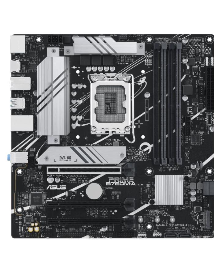Mainboard|ASUS|Intel B760 Express|LGA1700|Micro-ATX|Memory DDR5|Memory slots 4|2xPCI-Express 4.0 16x|2xM.2|1xHDMI|2xDisplayPort|4xUSB 2.0|2xUSB 3.2|1xPS/2|1xRJ45|3xAudio port|PRIMEB760M-A-CSM