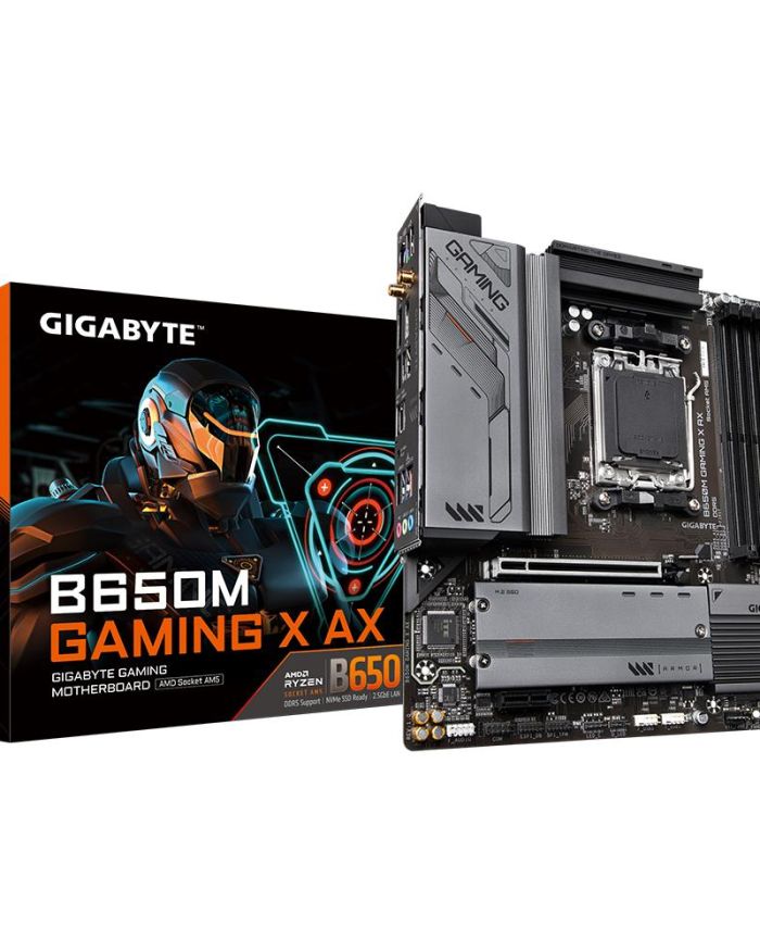 Mainboard|GIGABYTE|AMD B650|SAM5|Micro-ATX|Memory DDR5|Memory slots 4|1xPCI-Express 3.0 1x|1xPCI-Express 4.0 16x|2xM.2|1xHDMI|2xDisplayPort|4xUSB 2.0|3xUSB 3.2|1xUSB-C|1xPS/2|1xRJ45|3xAudio port|B650MGAMINGXAX1.3