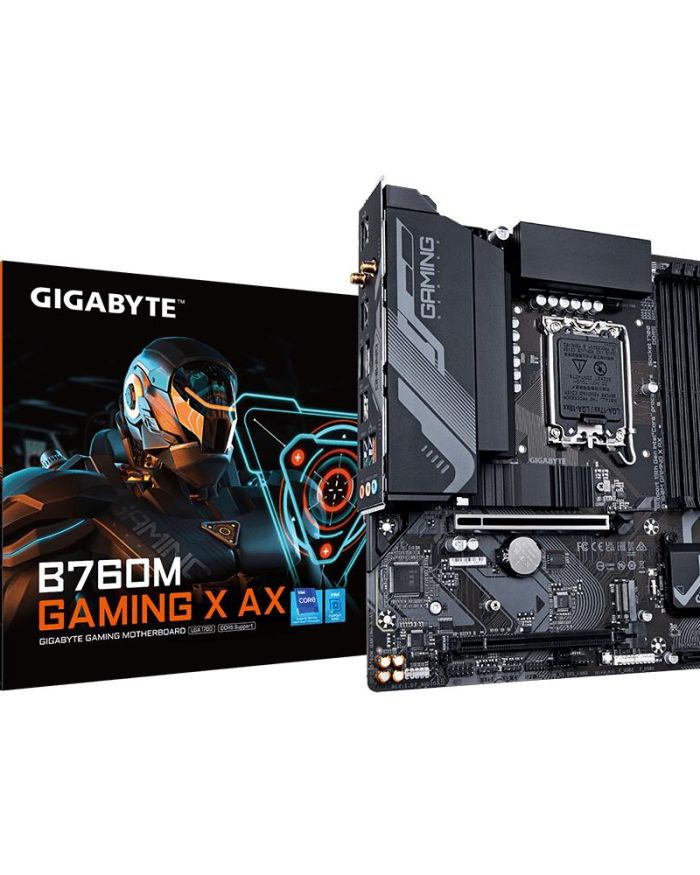 Mainboard|GIGABYTE|Intel B760 Express|LGA1700|Micro-ATX|Memory DDR5|Memory slots 4|B760MGAMINGXAX1.2