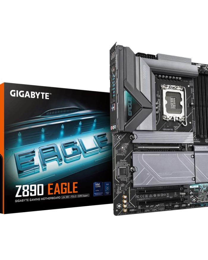 Mainboard|GIGABYTE|Intel Z890|LGA1851|ATX|Memory DDR5|Memory slots 4|2xPCI-Express 4.0 4x |1xPCI-Express 5.0 16x|4xM.2|1xDisplayPort|4xUSB 2.0|5xUSB 3.2|1xUSB-C|1xRJ45|3xAudio port|Z890EAGLE