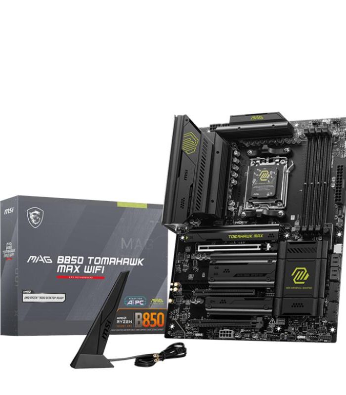 Mainboard|MSI|AMD B850|SAM5|ATX|Memory DDR5|Memory slots 4|3xPCI-Express 16x|4xM.2|1xHDMI|1xAudio-In|1xAudio-Out|4xUSB 2.0|1xUSB 3.0|2xUSB 3.2|3xUSB-C|1xRJ45|B850TOMAHAWKMAXWIFI