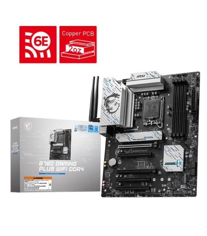 Mainboard|MSI|Intel B760 Express|LGA1700|ATX|Memory DDR4|Memory slots 4|5xPCI-Express 5.0 16x|2xM.2|1xHDMI|1xDisplayPort|4xUSB 2.0|2xUSB 3.2|1xUSB-C|1xPS/2|1xOptical S/PDIF|1xRJ45|5xAudio port|B760GAMPLUSWIFIDDR4