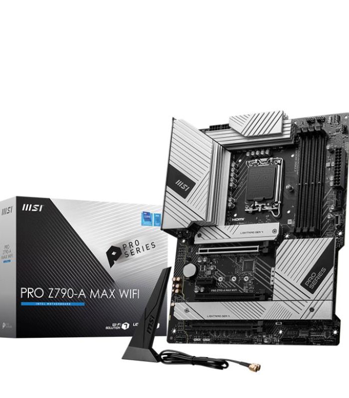 Mainboard|MSI|Intel Z790|LGA1700|ATX|Memory DDR5|Memory slots 4|1xPCI-Express 1x|3xPCI-Express 16x|4xM.2|1xHDMI|1xDisplayPort|1xUSB 2.0|5xUSB 3.2|1xUSB-C|1xOptical S/PDIF|1xRJ45|5xAudio port|PROZ790-AMAXWIFI
