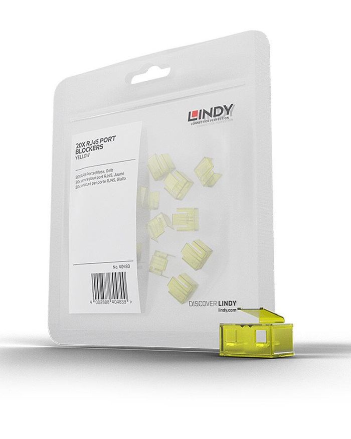 NET ACC RJ45 PORT BLOCKER/YELLOW PACK20 40483 LINDY